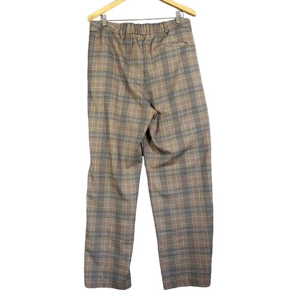 OLD NAVY Trouser Large High Waisted Taylor Wide Leg Brown Plaid Full Length Pant - Picture 2 of 15